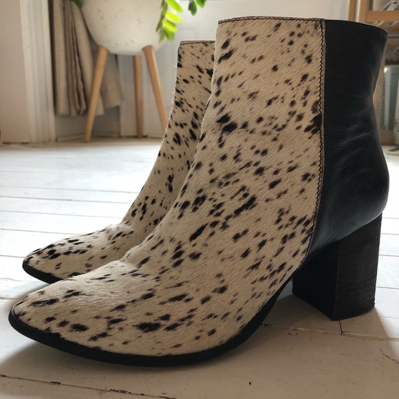 Shoes - Stunning leather calf hair boots